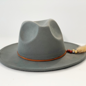 Grey Fedora Feather hat