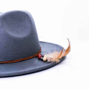 Grey Fedora Feather hat