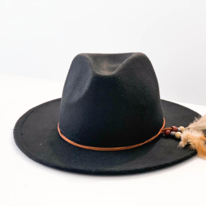 black Fedora Feather hat